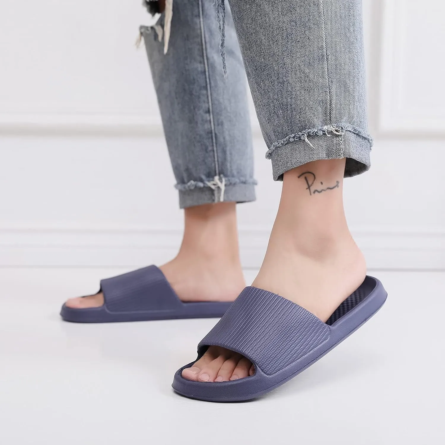 Slides for Men Womens Slides Bathroom Slippers Men Shower Shoes Women Gym Open Toe Quick Drying Slippers