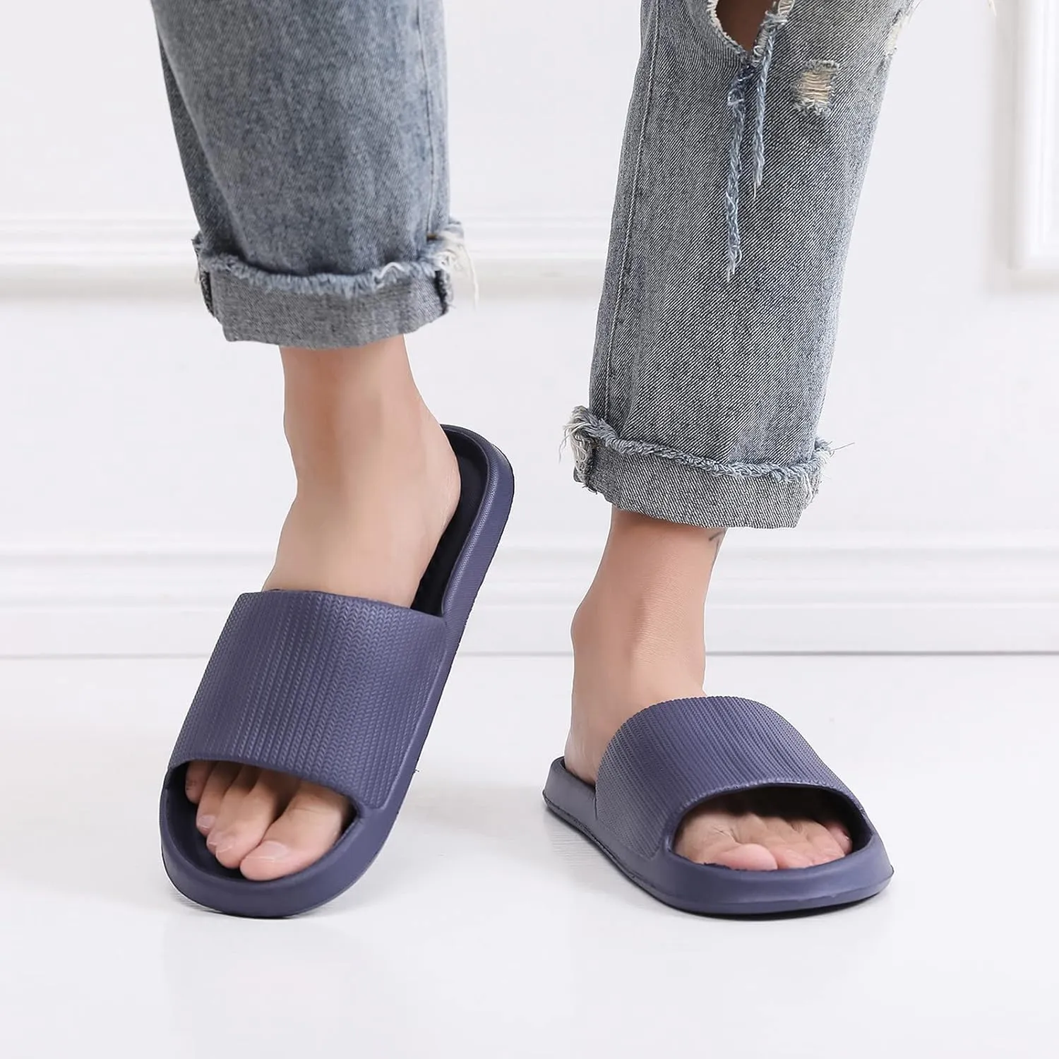 Slides for Men Womens Slides Bathroom Slippers Men Shower Shoes Women Gym Open Toe Quick Drying Slippers
