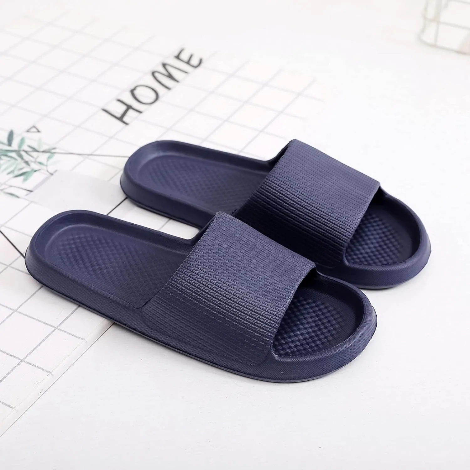 Slides for Men Womens Slides Bathroom Slippers Men Shower Shoes Women Gym Open Toe Quick Drying Slippers