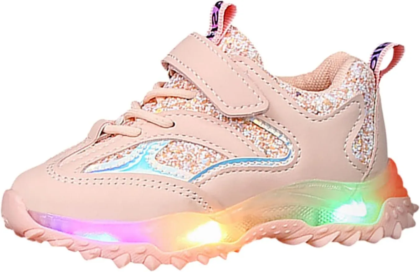 Slip On Light Up Boys and Girls Sneakers Kids Lightweight Athletic Light Up Shoes Tennis Shoes for Toddler Boys