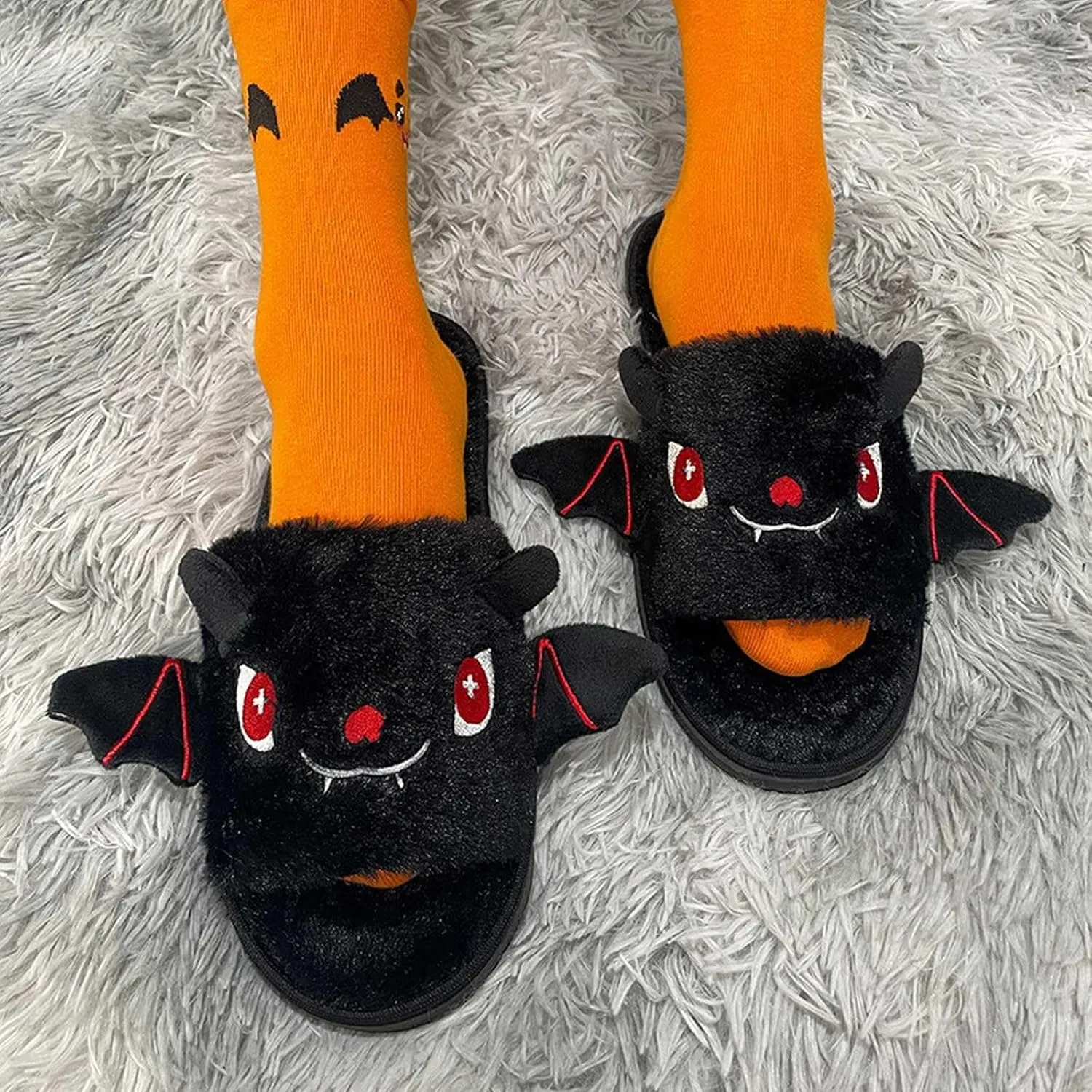 Slippers Girls 11 Kid Boys Girls Slippers Cute Bat Plush Slippers Halloween Party Indoor And Slippers Girls Size 1