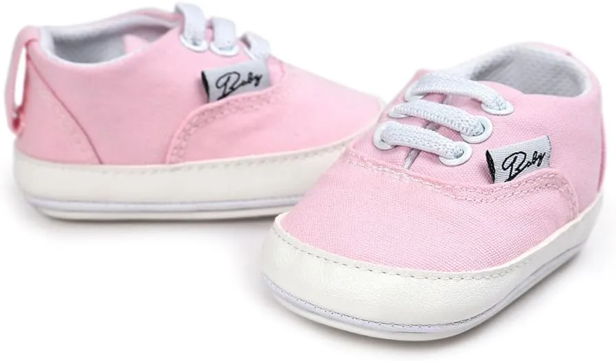 SOFMUO Baby Boys Girls Sneakers High Top Ankle PU Leather Non-Slip Moccasins Soft Rubber Sole Infant Booties Toddler Uniform Dress Shoes