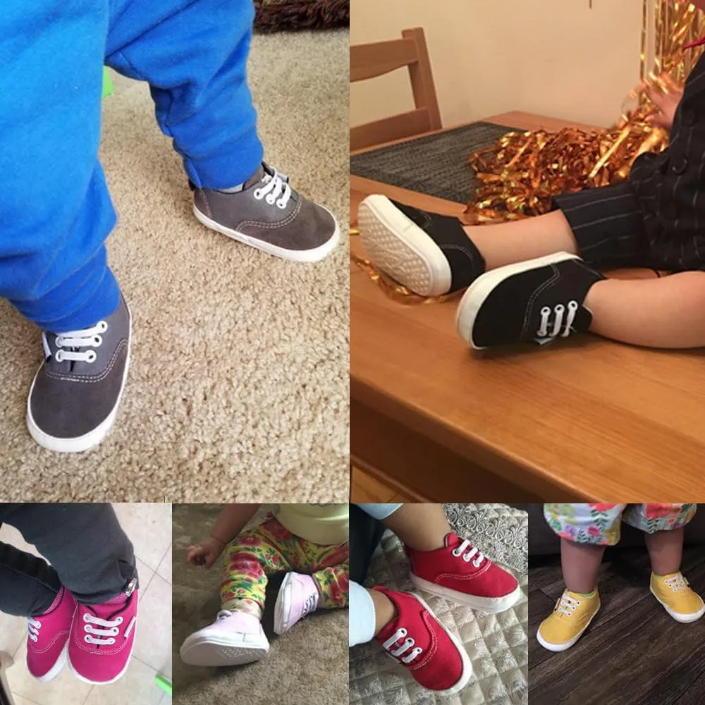 SOFMUO Baby Boys Girls Sneakers High Top Ankle PU Leather Non-Slip Moccasins Soft Rubber Sole Infant Booties Toddler Uniform Dress Shoes