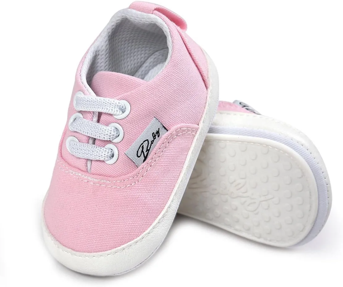 SOFMUO Baby Boys Girls Sneakers High Top Ankle PU Leather Non-Slip Moccasins Soft Rubber Sole Infant Booties Toddler Uniform Dress Shoes
