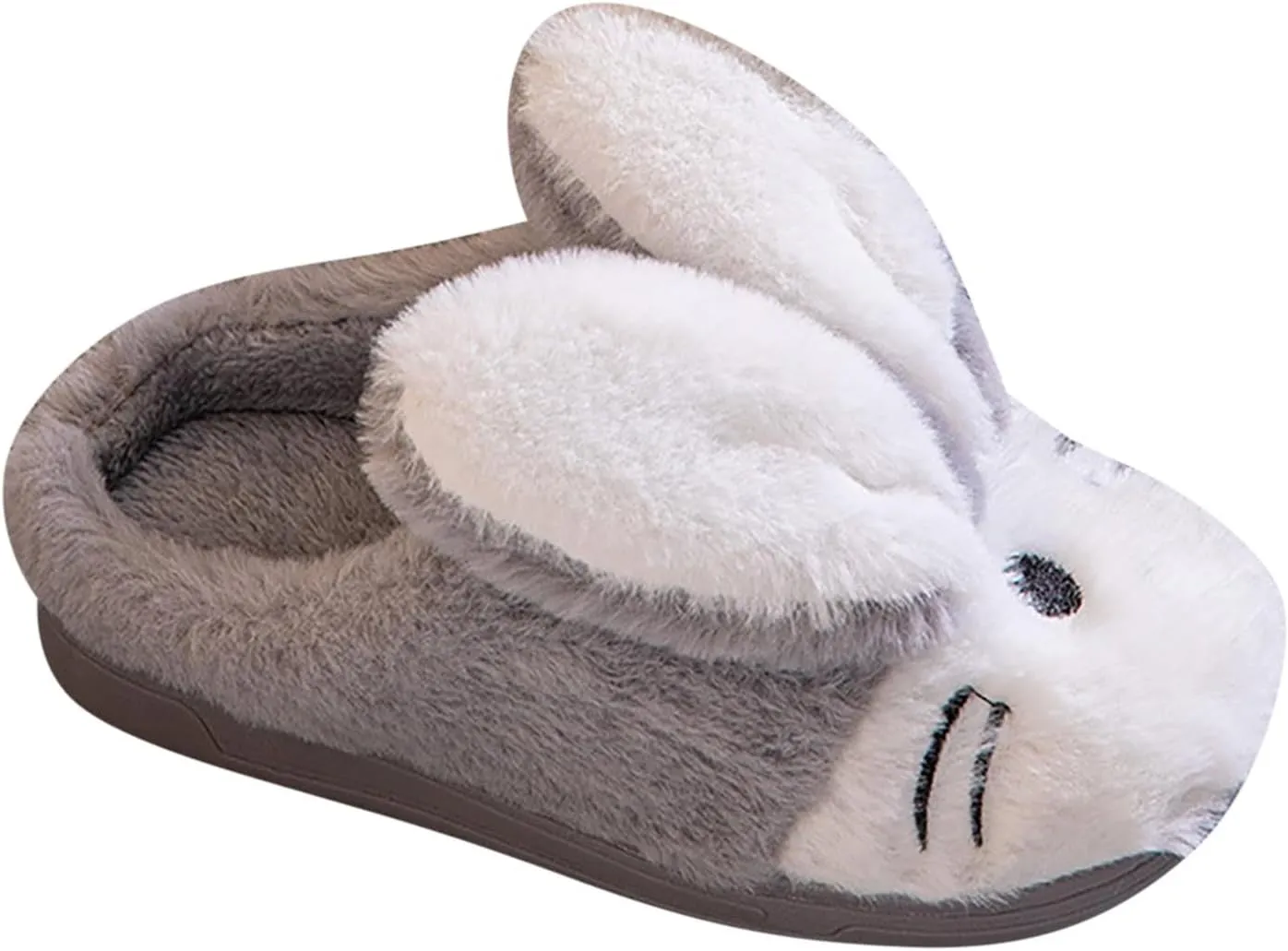 Sole Leather Bunny Ear Slippers for Toddler Baby Boys Girls Kids Fuzzy Non Slip Ankle Flat Shoes Indoor Bedroom Slipper