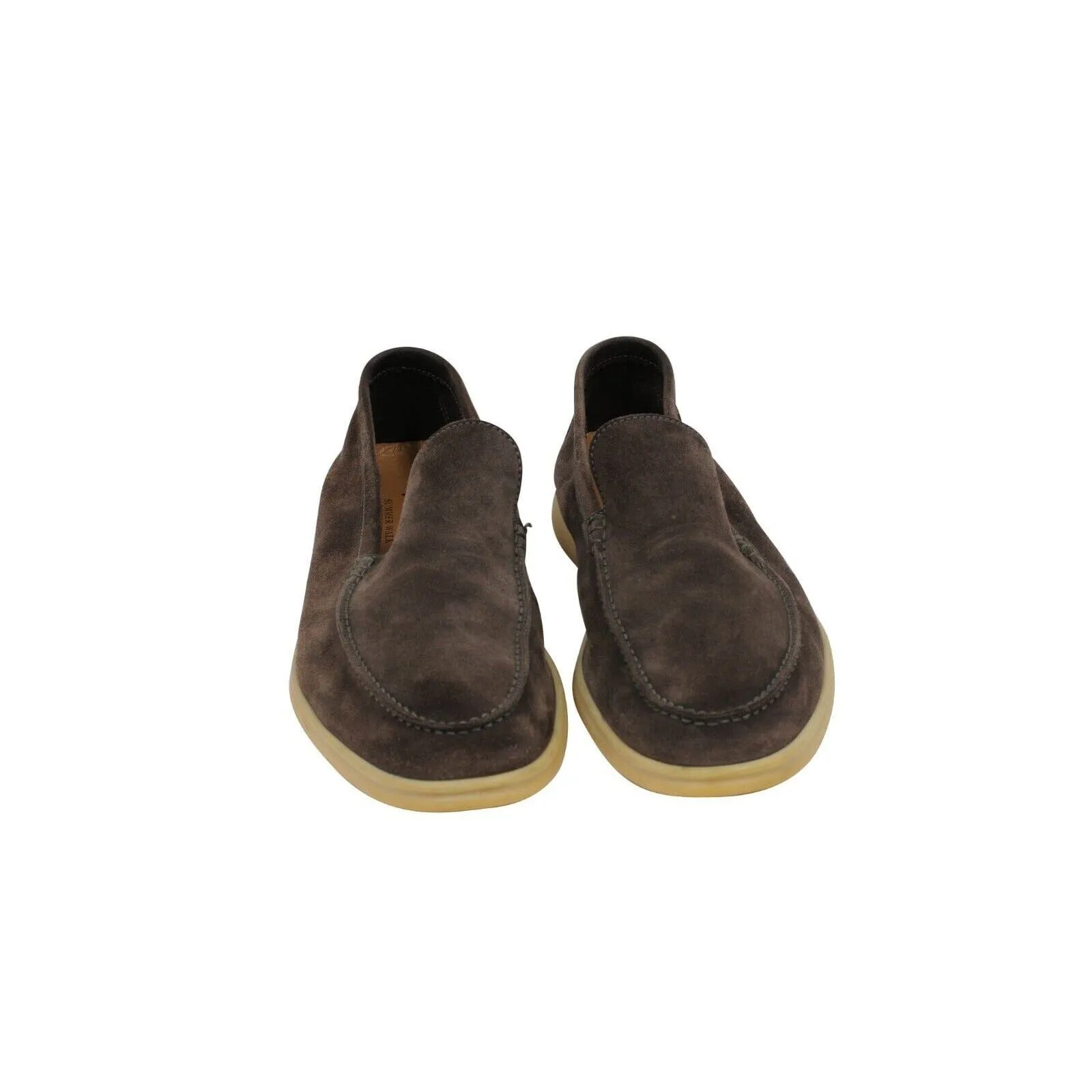 Summer Walk Brown Tan Suede Low Top Slip On Loafers