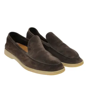 Summer Walk Brown Tan Suede Low Top Slip On Loafers
