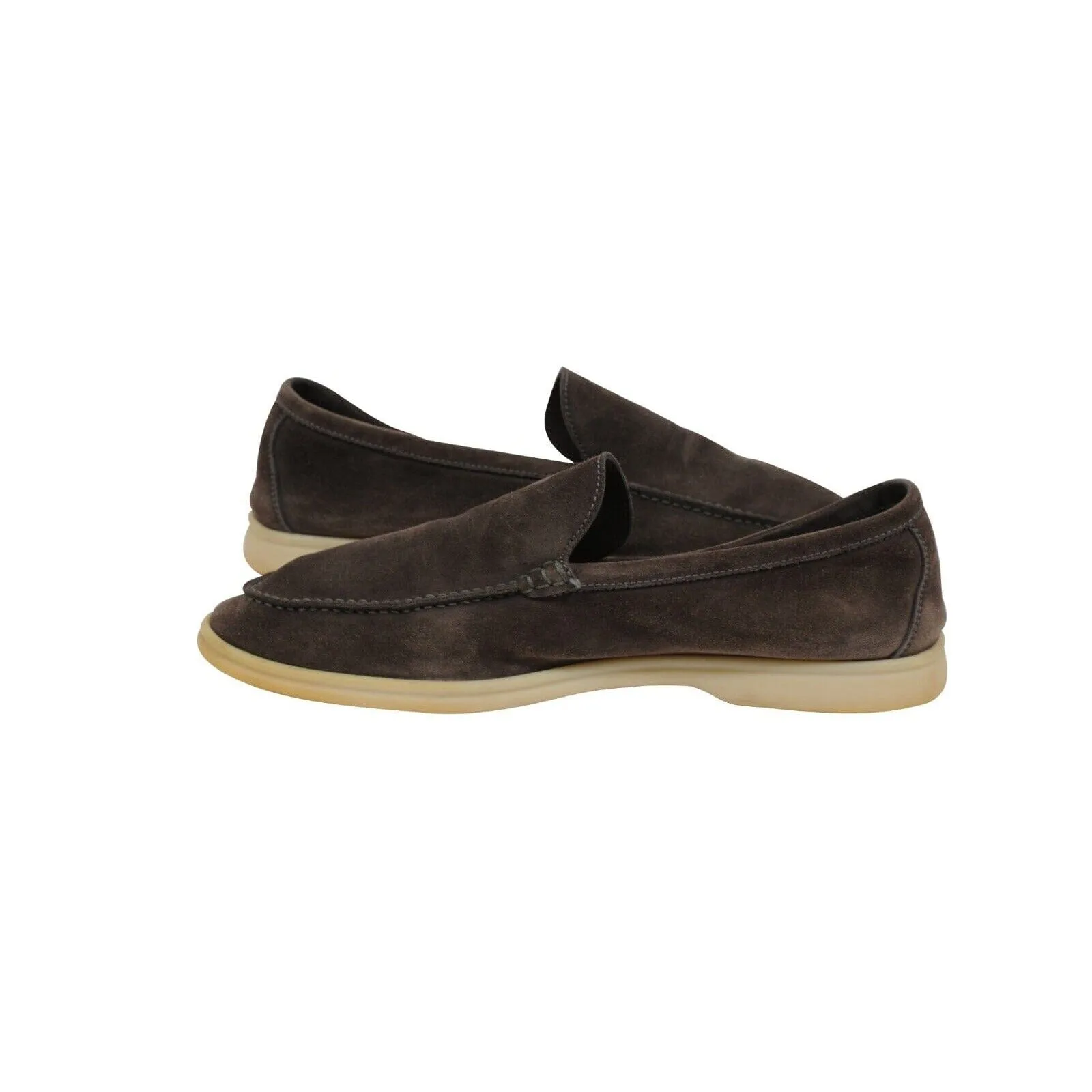 Summer Walk Brown Tan Suede Low Top Slip On Loafers