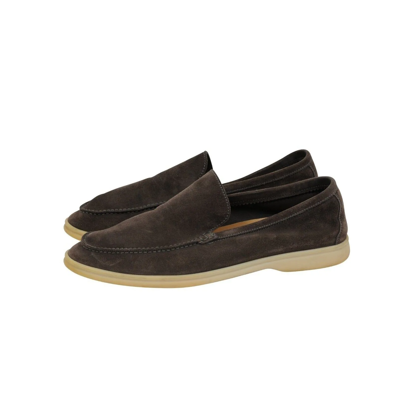 Summer Walk Brown Tan Suede Low Top Slip On Loafers