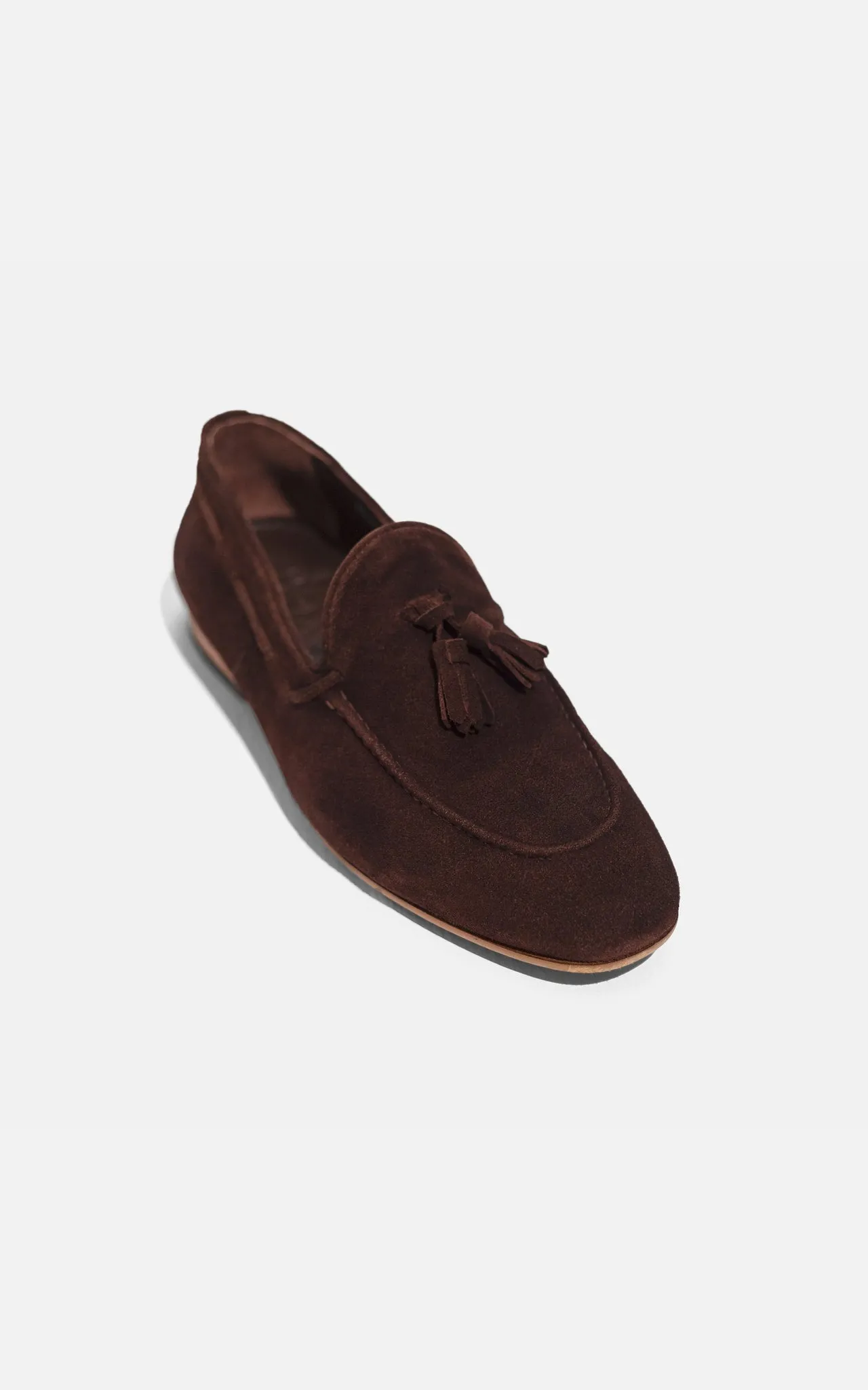 Tassel Loafers Suede Dark Brown