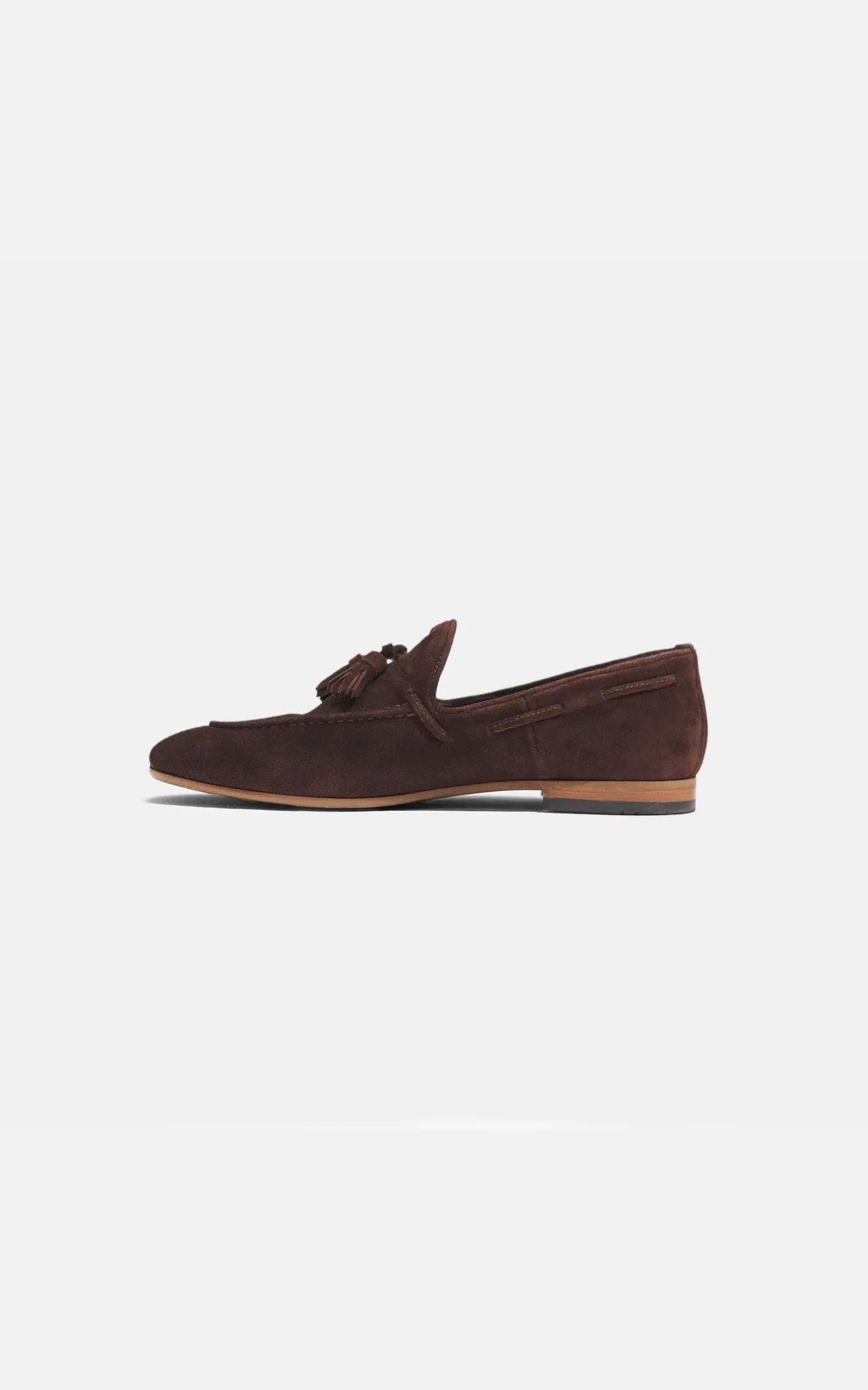 Tassel Loafers Suede Dark Brown