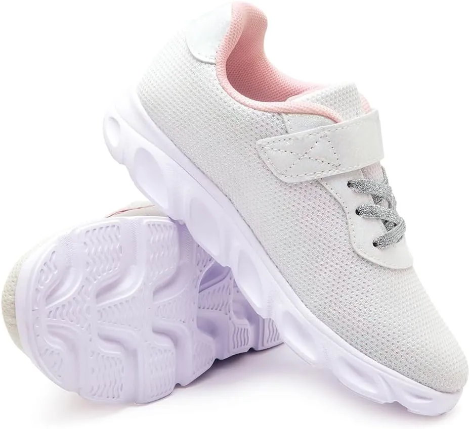 Toandon Toddler Kids Sparkle Breathable Lightweight Sneakers Light Up by Step
