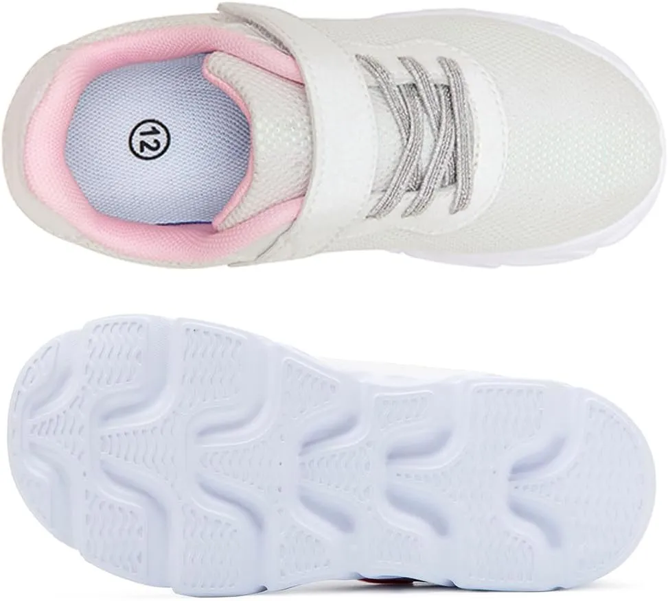 Toandon Toddler Kids Sparkle Breathable Lightweight Sneakers Light Up by Step