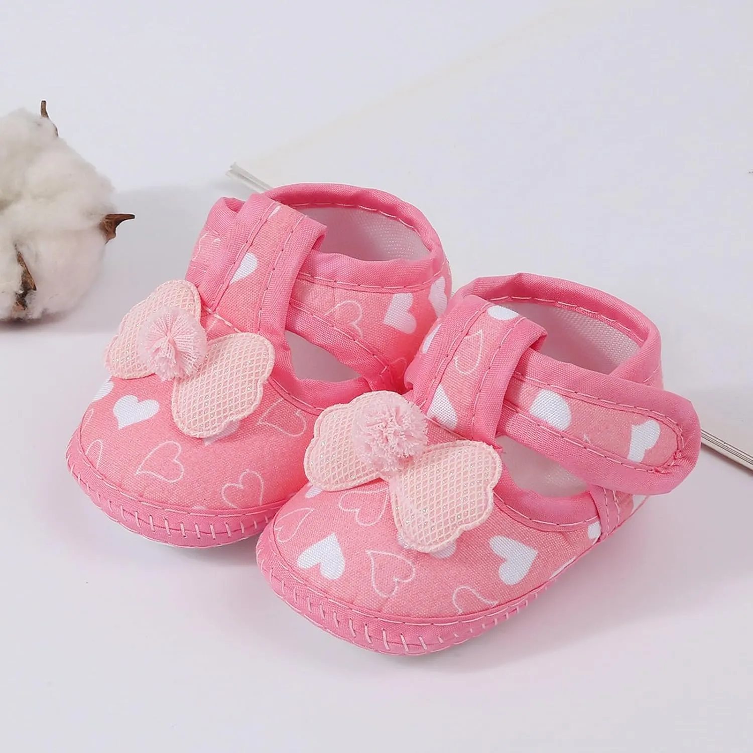 Toddler Baby Girls Canvas Sandals Indoor Closed Toe Bow Heart Dance Dress Shoes Ankle Cute Walking Sneaker Summer