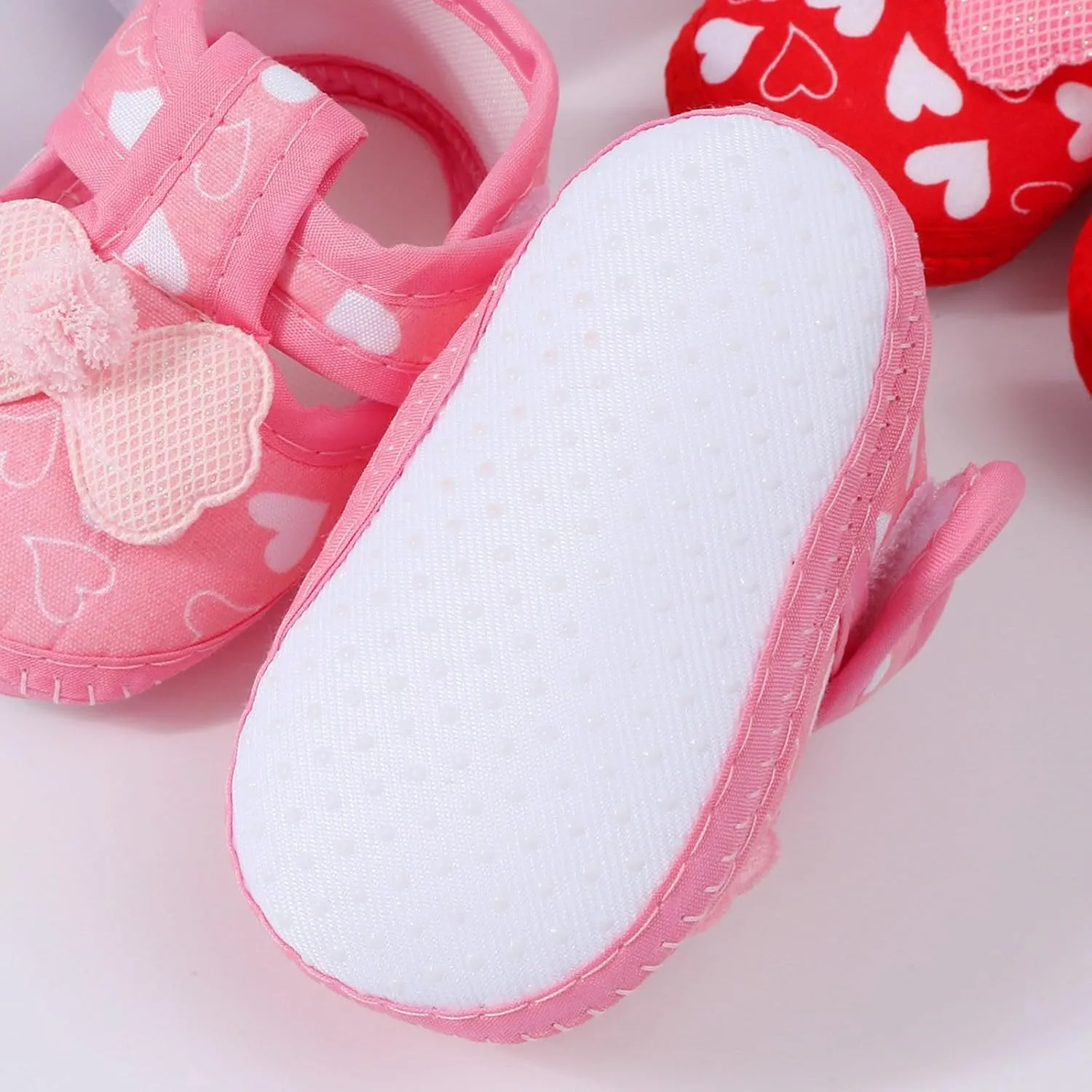 Toddler Baby Girls Canvas Sandals Indoor Closed Toe Bow Heart Dance Dress Shoes Ankle Cute Walking Sneaker Summer