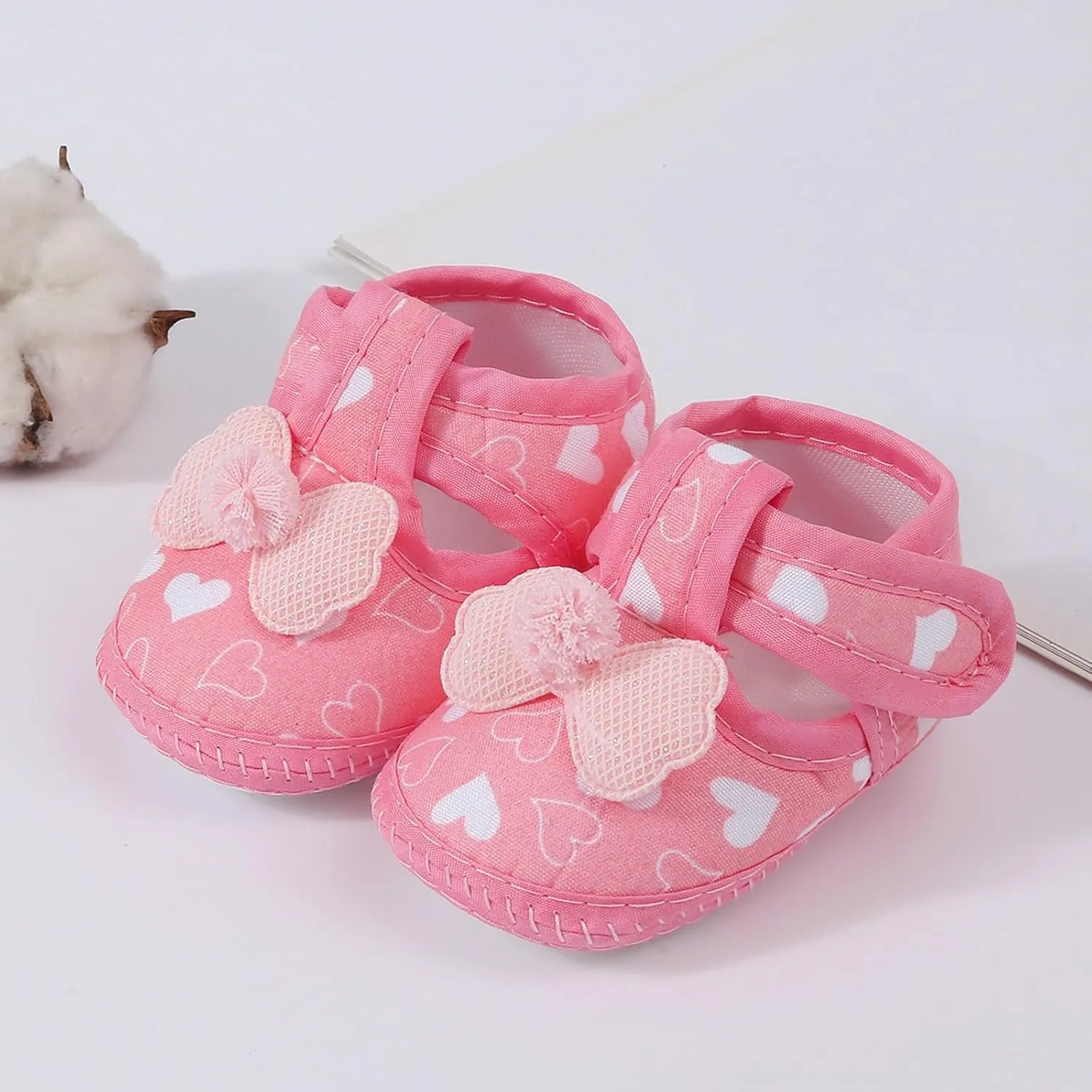 Toddler Baby Girls Canvas Sandals Indoor Closed Toe Bow Heart Dance Dress Shoes Ankle Cute Walking Sneaker Summer