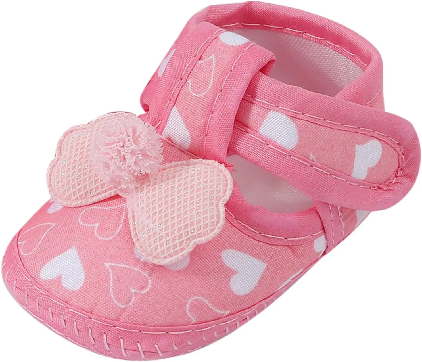 Toddler Baby Girls Canvas Sandals Indoor Closed Toe Bow Heart Dance Dress Shoes Ankle Cute Walking Sneaker Summer