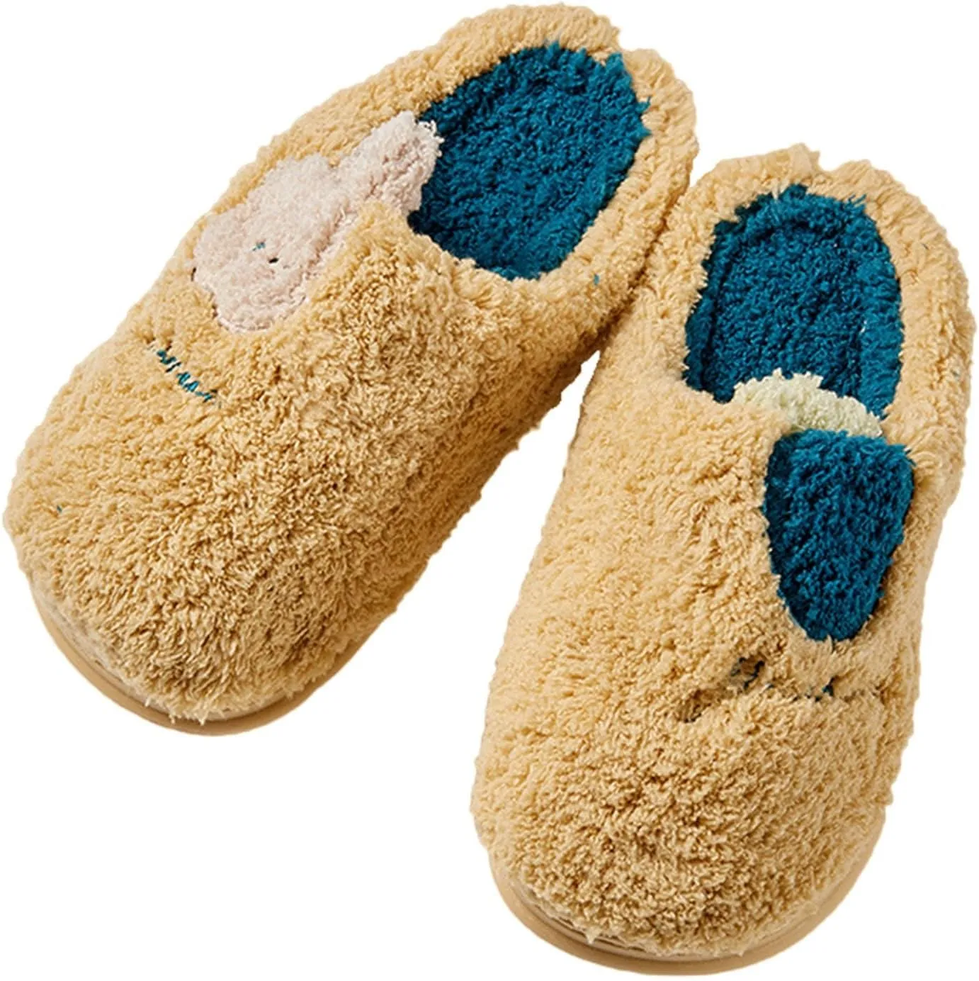 Unisex Toddler Boys Girls Fuzzy Slippers Non-Slip Sole Indoor Wool House Shoes Memory Foam Warm Winter Shoes