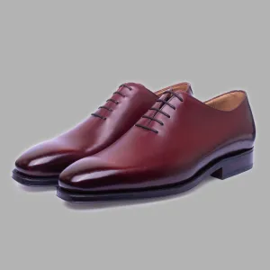 Wholecut Oxford in Burgundy Calf Leather