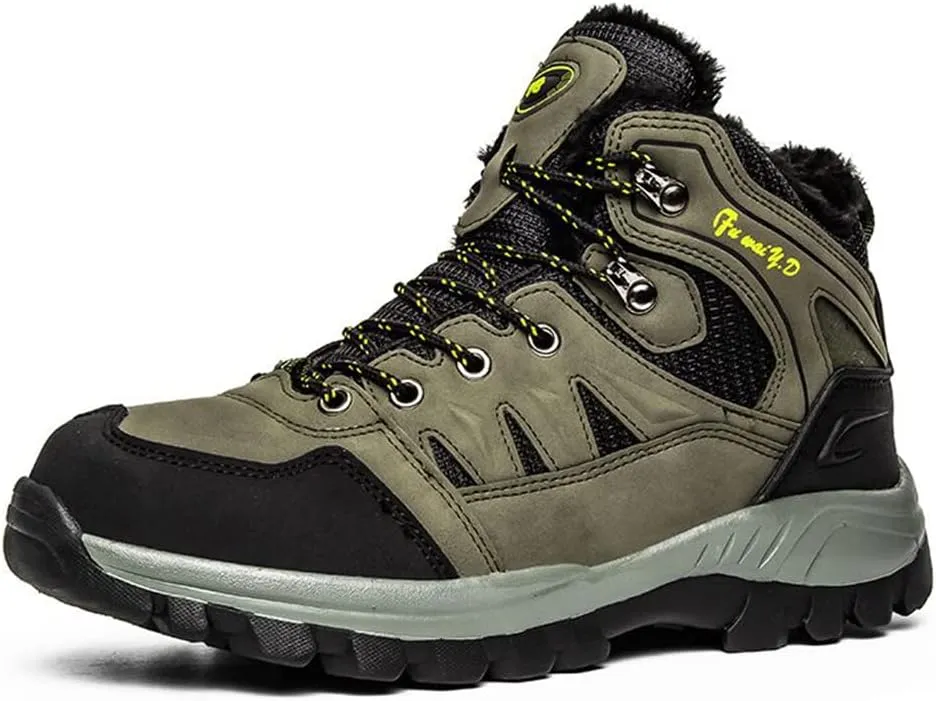 Winter Men's Boots Plush Warm Men's Snow Boots Waterproof Men's Ankle Boots Breathable Handmade Outdoor Men Hiking Boots