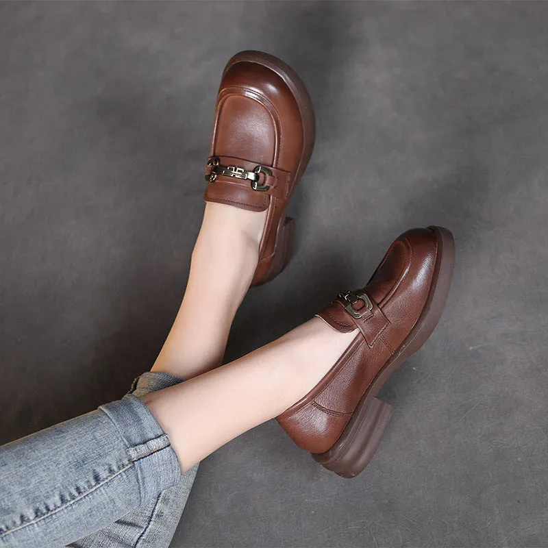 Women Retro Soft Leather Casual Loafers