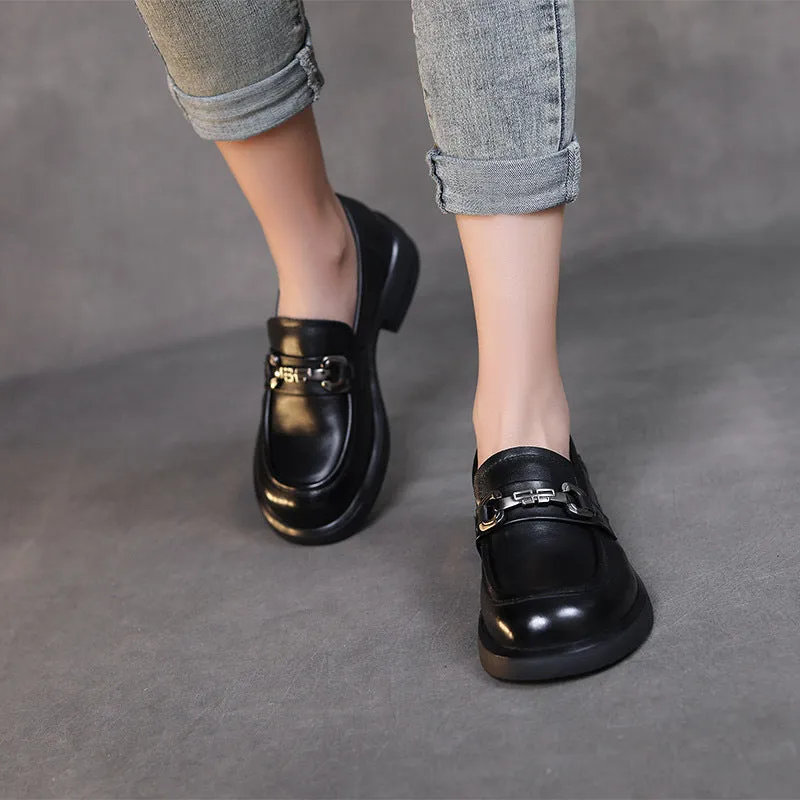 Women Retro Soft Leather Casual Loafers