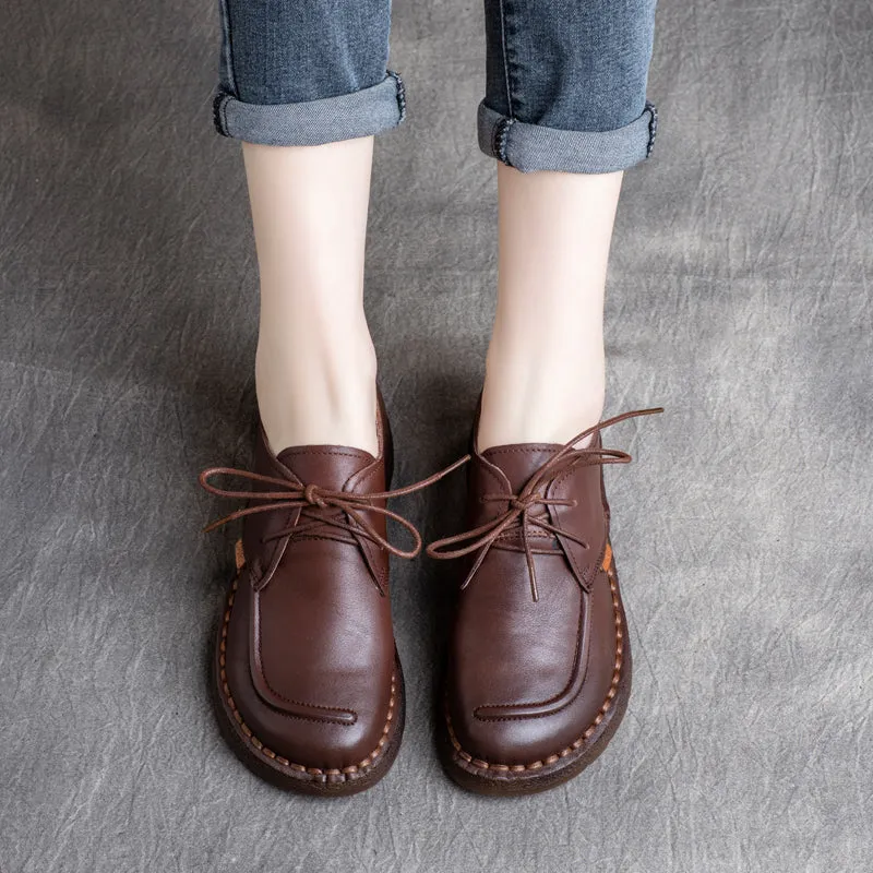 Women's Handmade Leather Lace Up Shoes