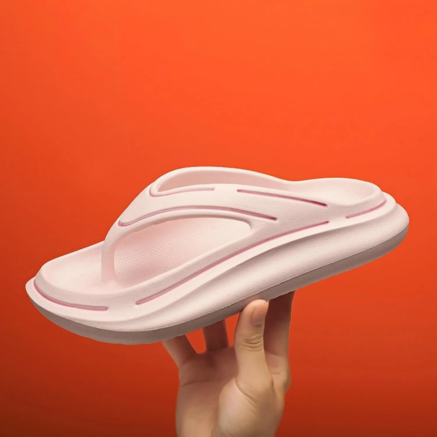 Womens Mens Pillow Slippers Walking Flip Flops Summer Beach Flat Slides Cloud Soft Slippers for Plantar Fasciitis