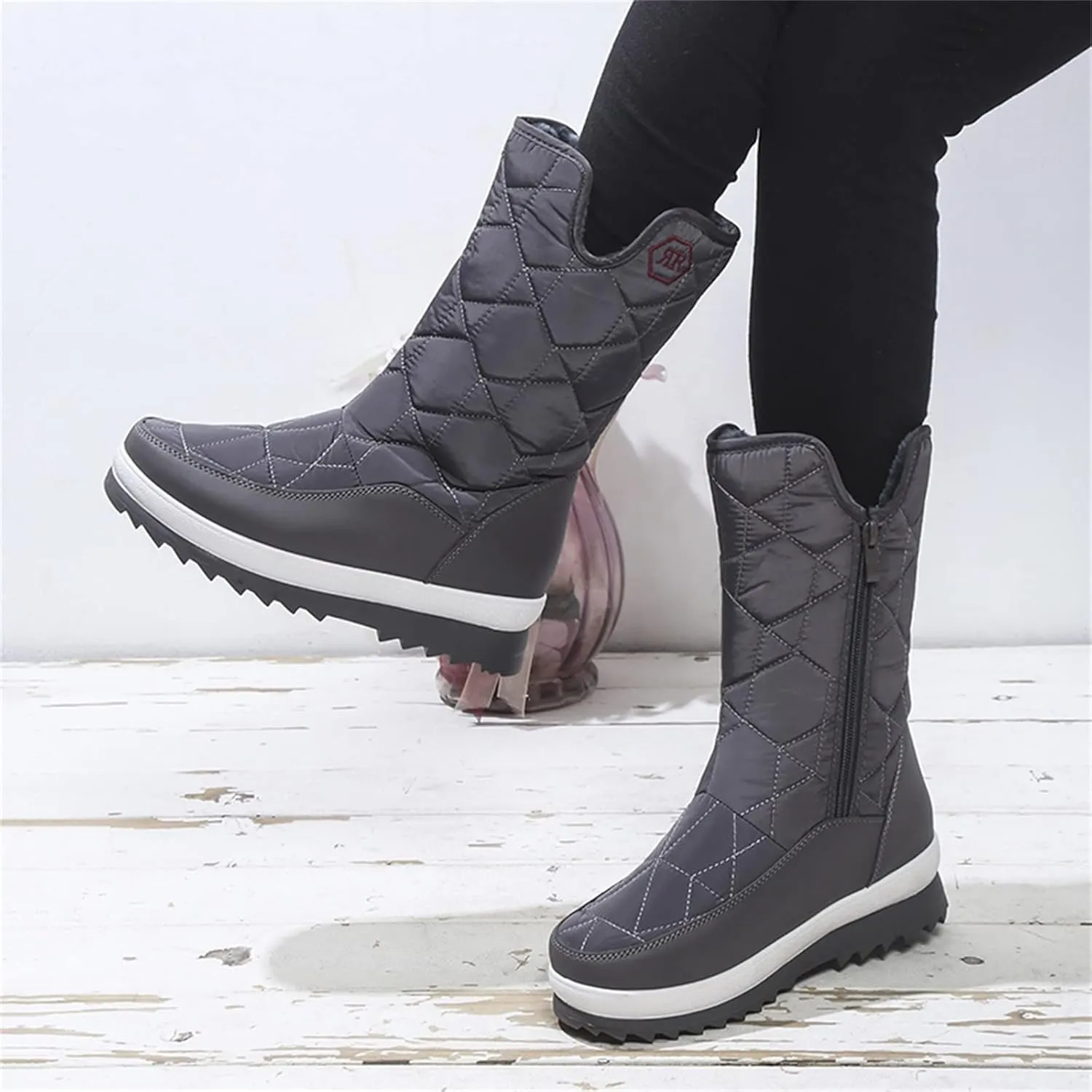 Womens Mens Winter Boots Waterproof Hiking Boots Outdoor Sneaker Boots Cold Weather Fur Lined Short Ankle Booties Duck Boots