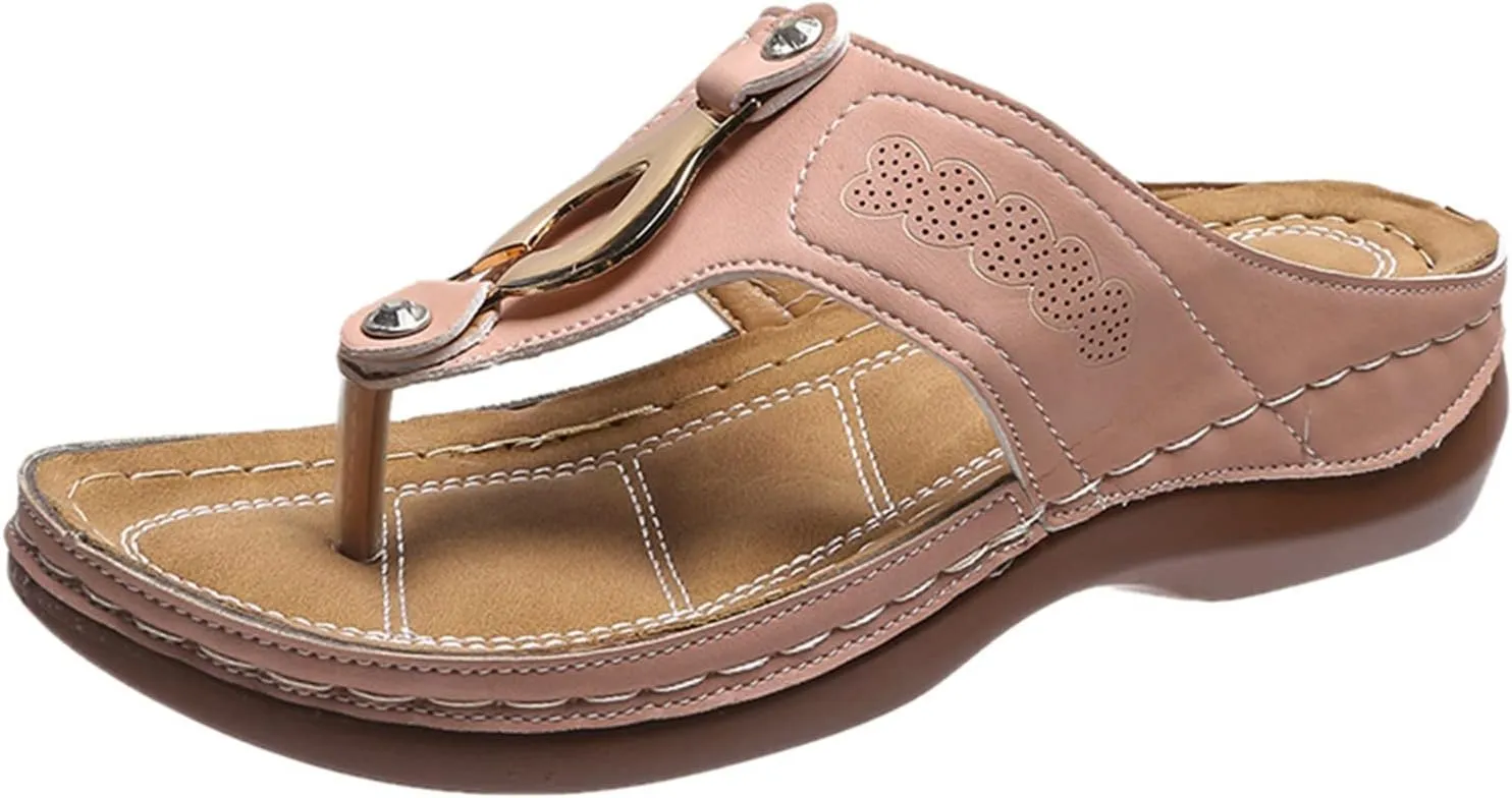 Womens Recovery Sandals with Orthotic Arch Support Comfortable Walking Slides Thick Cushion Footwear for Plantar Fasciitis Summer Outdoor Use