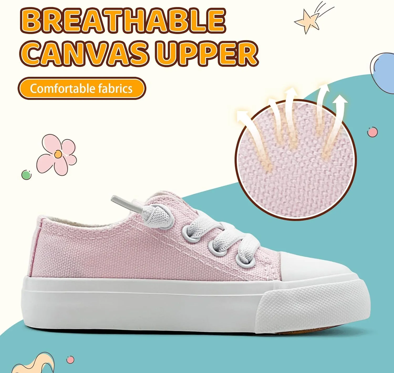 xinran&shengli Toddler Kid Canvas Shoes Boys and Girls Slip On Sneakers Toddler Little Kid Big Kid Lowtop Sneakers Shoes